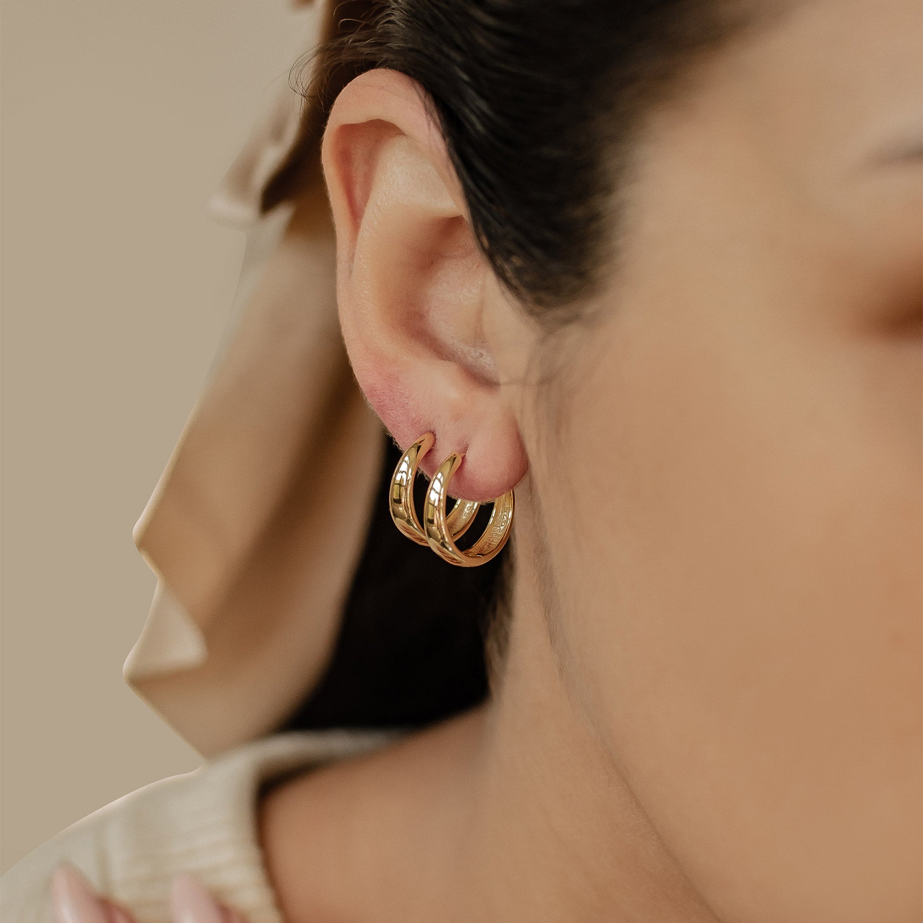 Kleine Kuppel Creolen aus Sterlingsilber