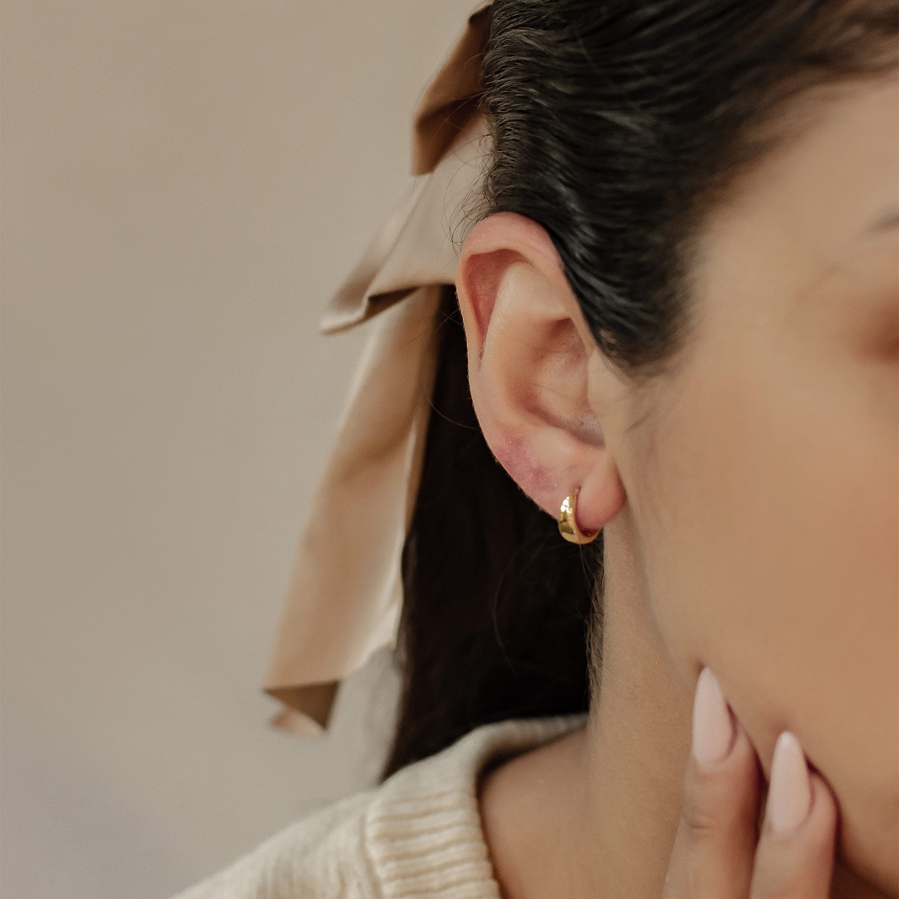 Kleine Kuppel Creolen aus Sterlingsilber