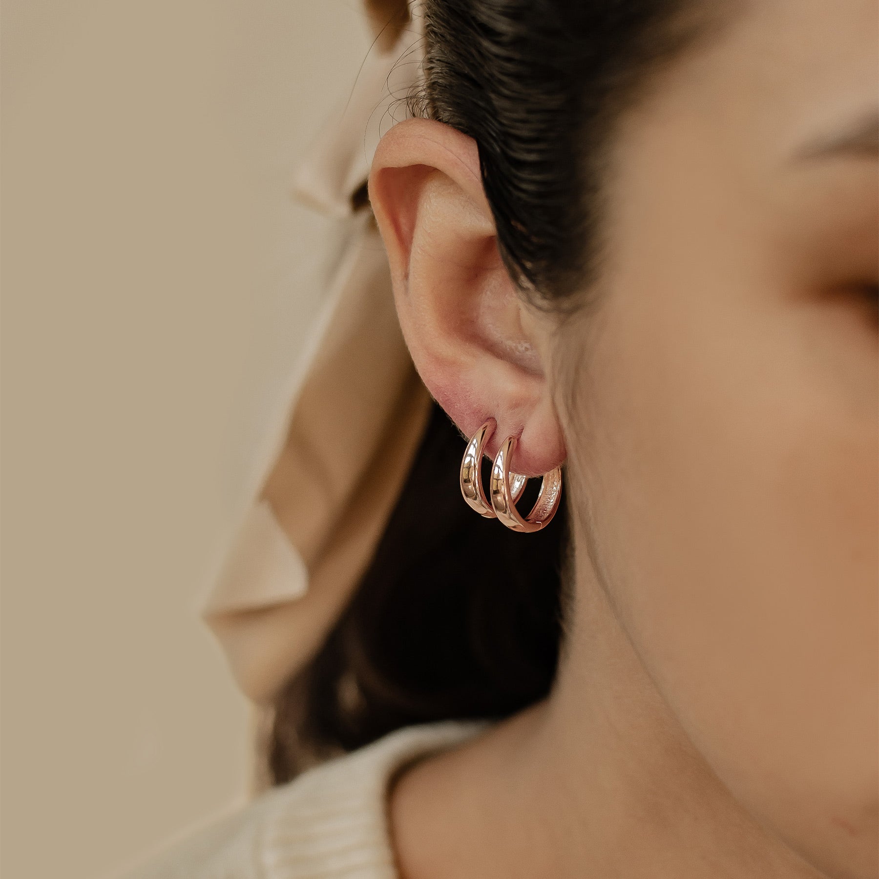 Kleine Kuppel Creolen aus Sterlingsilber