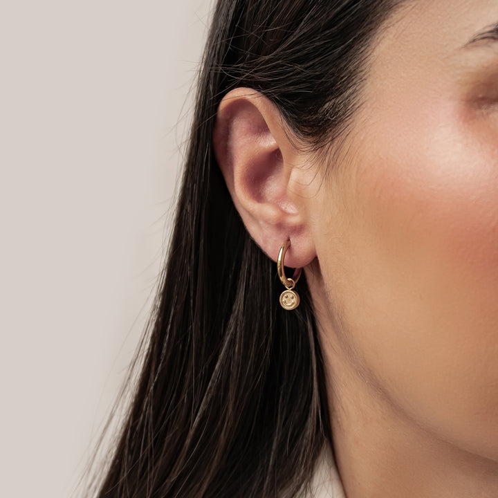 Pendientes Aro Colgante Smiley Waterproof