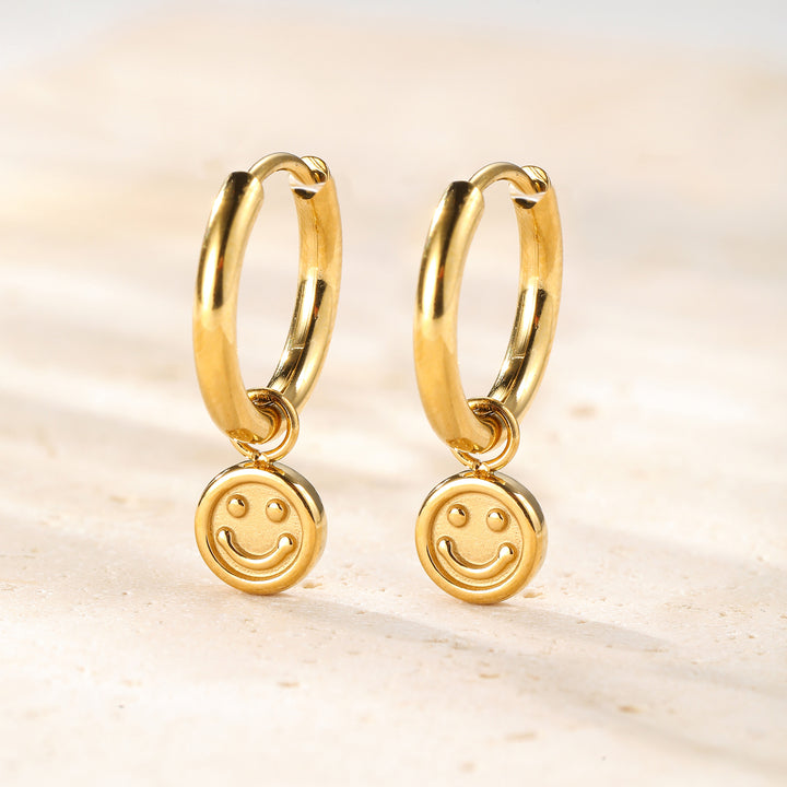 Pendientes Aro Colgante Smiley Waterproof