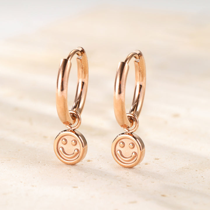 Pendientes Aro Colgante Smiley Waterproof