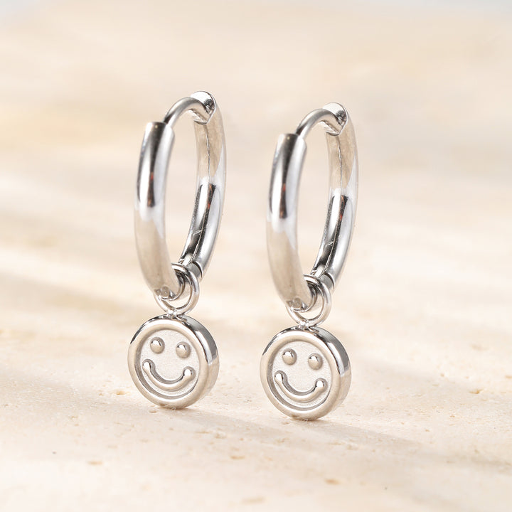 Pendientes Aro Colgante Smiley Waterproof