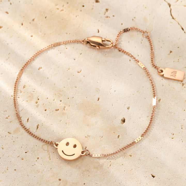 Bracelet Visage Souriant en Or Rose