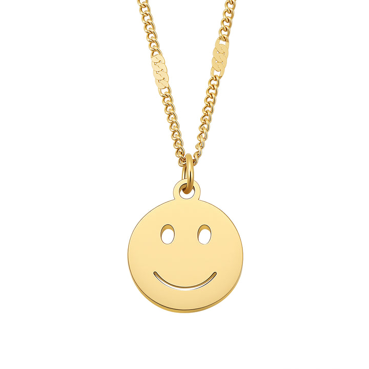 Collar Colgante Cara Smiley en Oro