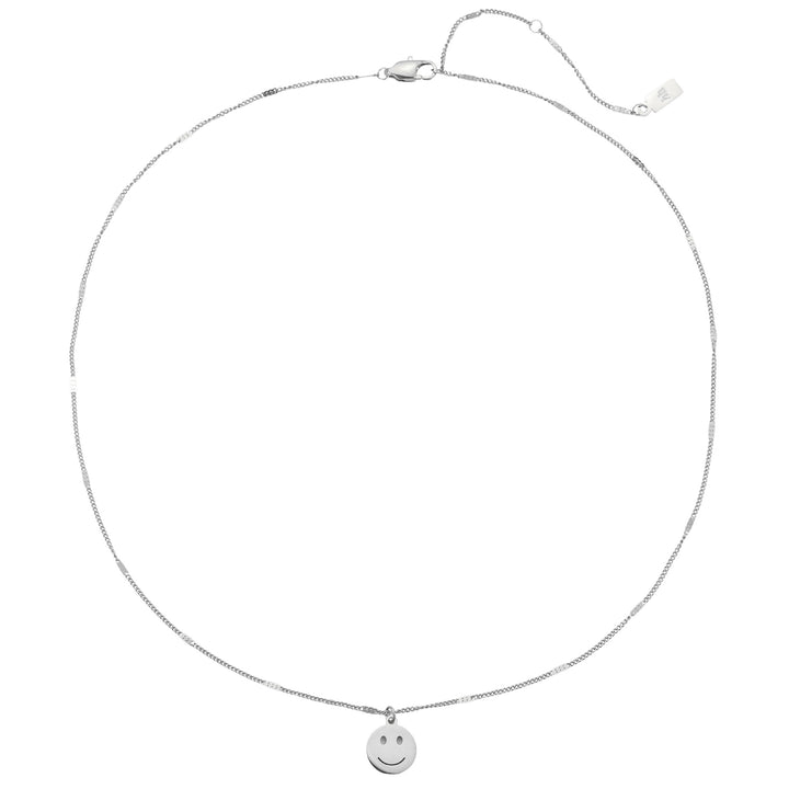 Collar Colgante Cara Smiley en Plata