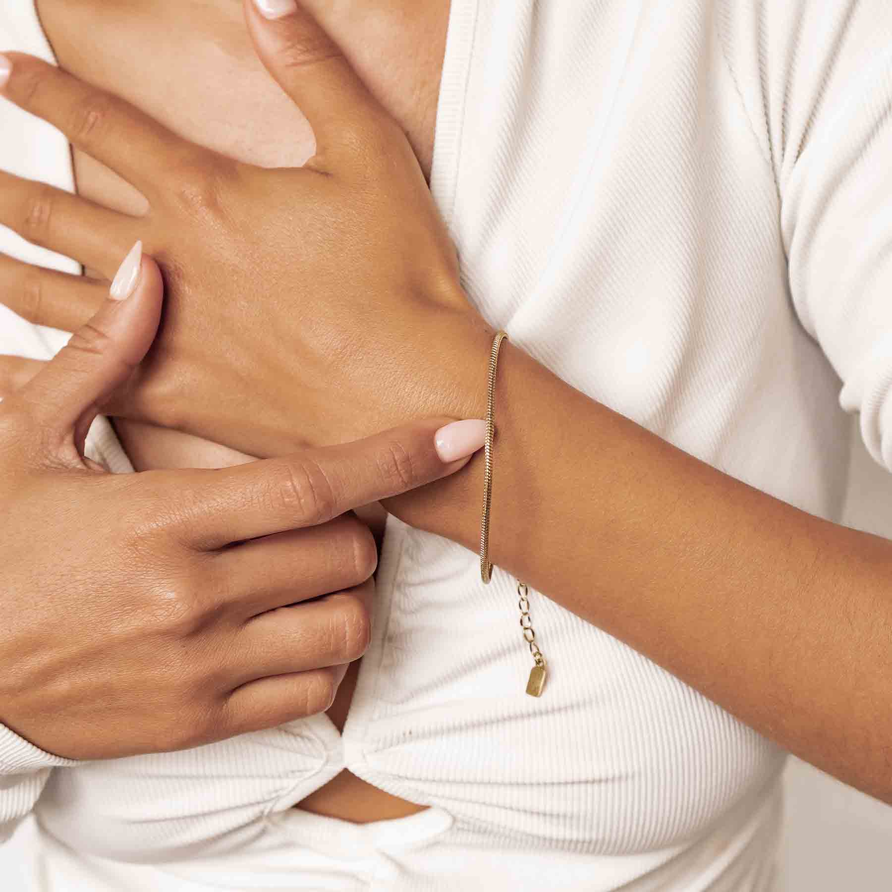 Bracelet Chaîne Serpent Ronde en Or