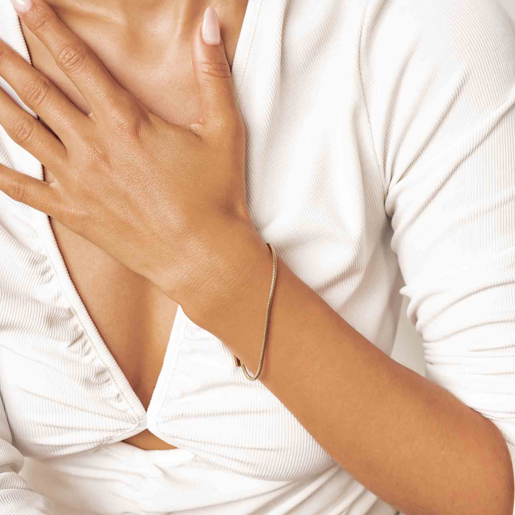 Bracelet Chaîne Serpent Ronde en Or