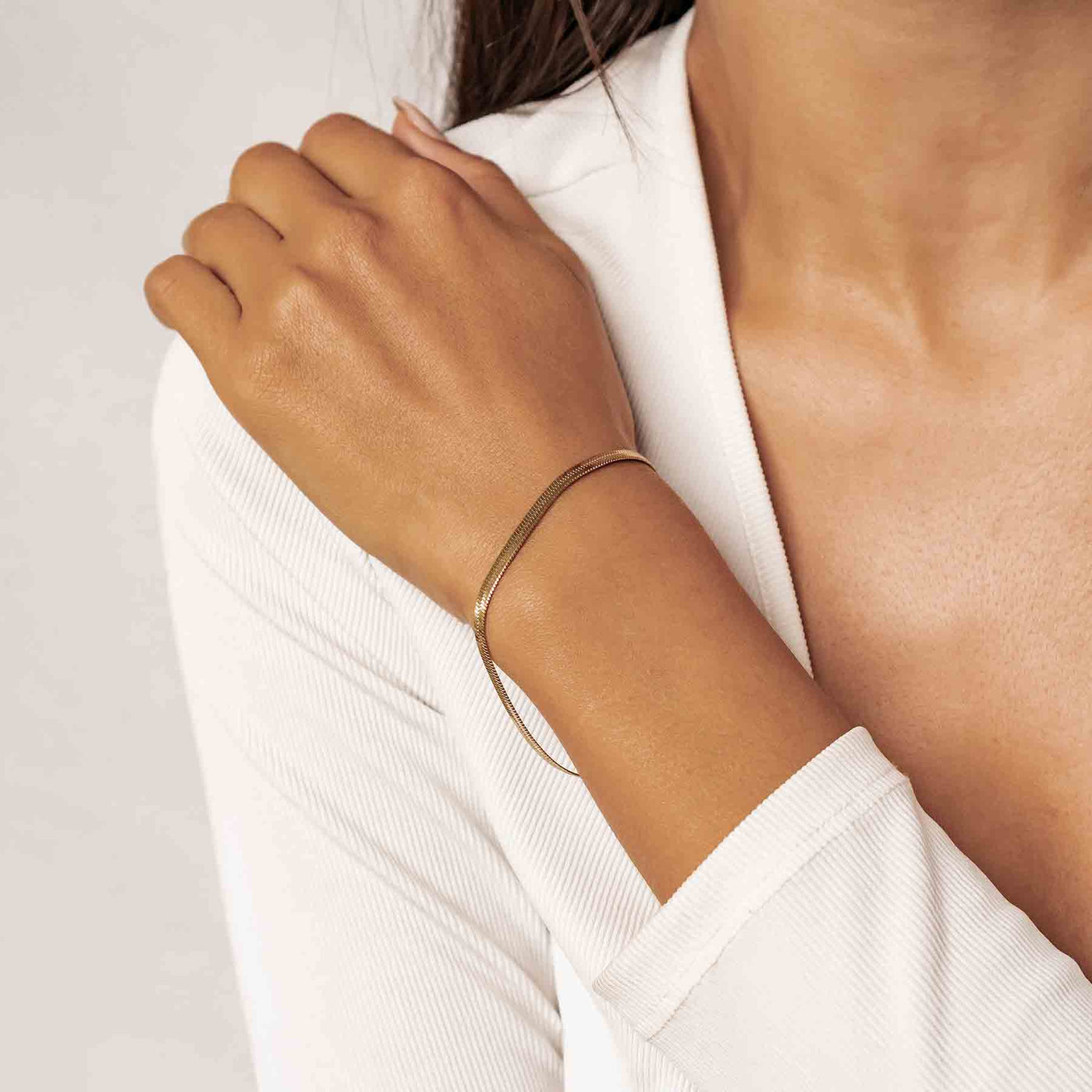 Brazalete de Cadena Serpiente en Oro