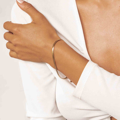 Brazalete de Cadena Serpiente en Oro