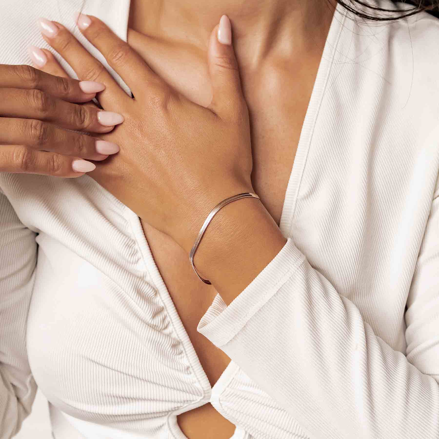 Snake Chain Bracelet Silver – Hey Happiness
