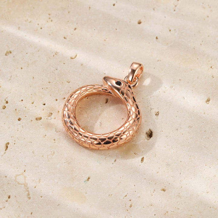 Collier Pendentif Serpent Ouroboros Renouvellement Argent Sterling