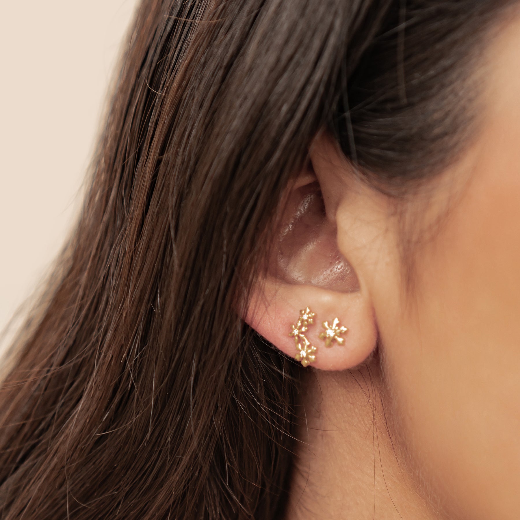 Boucles d’oreilles Snowflake Trio Argent Sterling