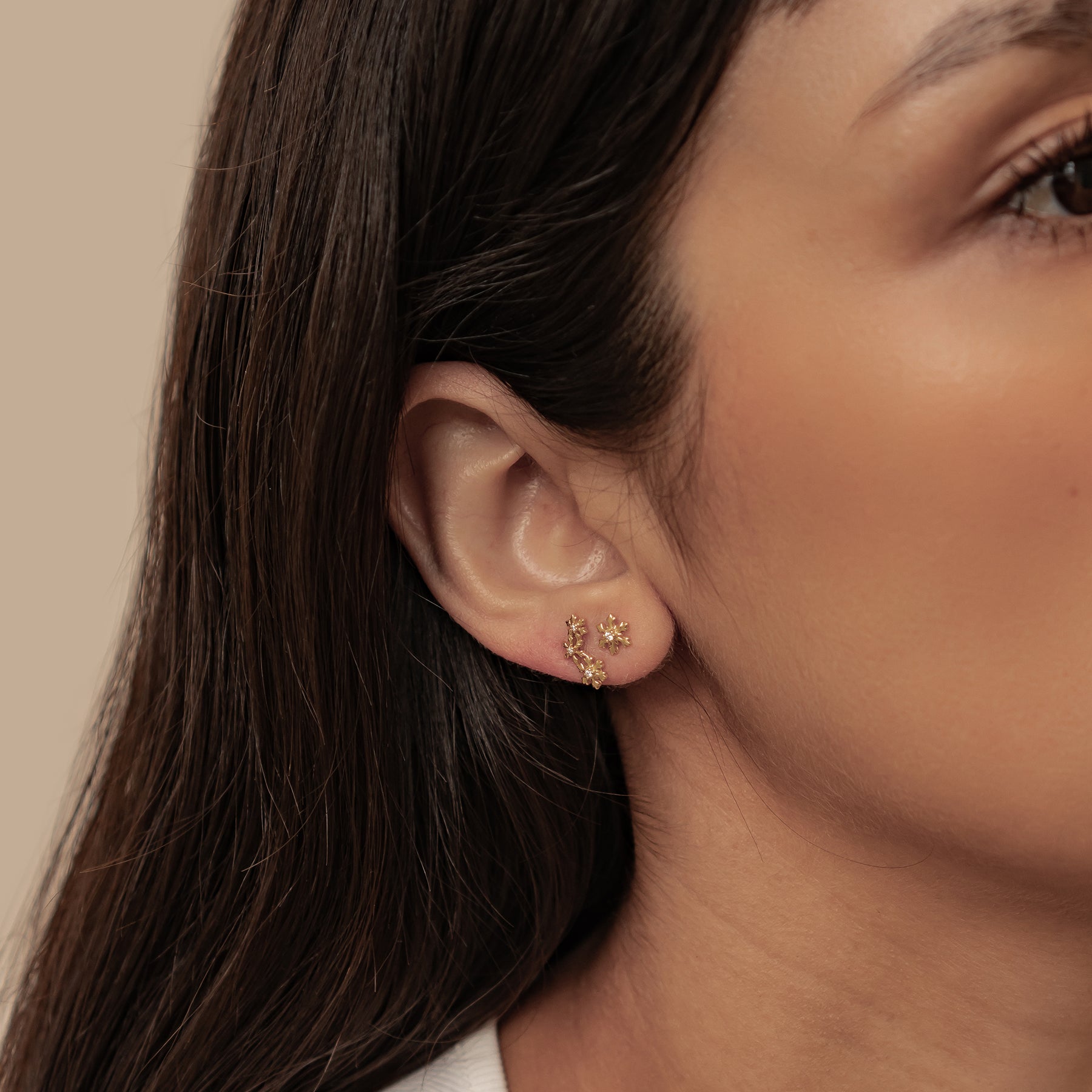 Boucles d’oreilles Snowflake Trio Argent Sterling