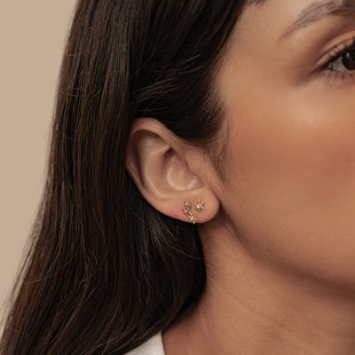 Schneeflocken Trio Ohrstecker Sterling Silber