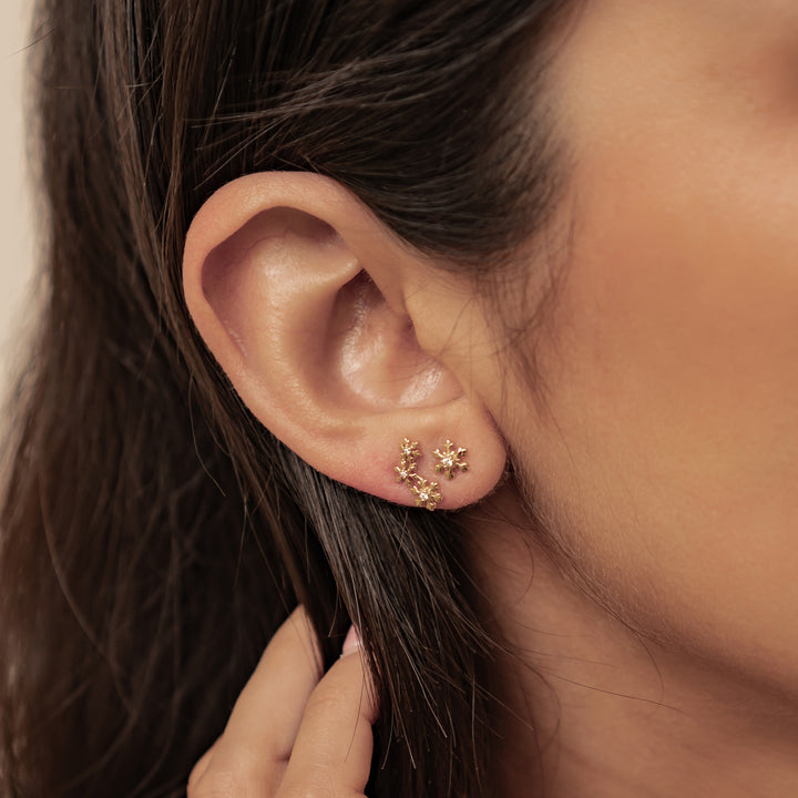 Boucles d’oreilles Snowflake Trio Argent Sterling
