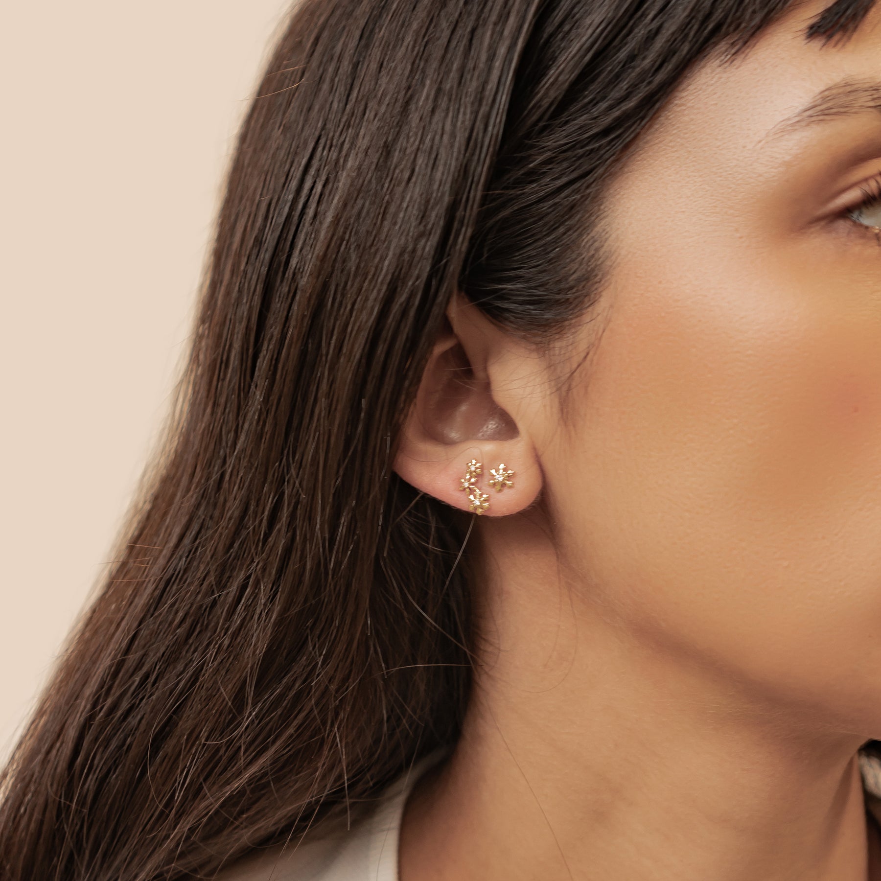 Boucles d’oreilles Snowflake Trio Argent Sterling