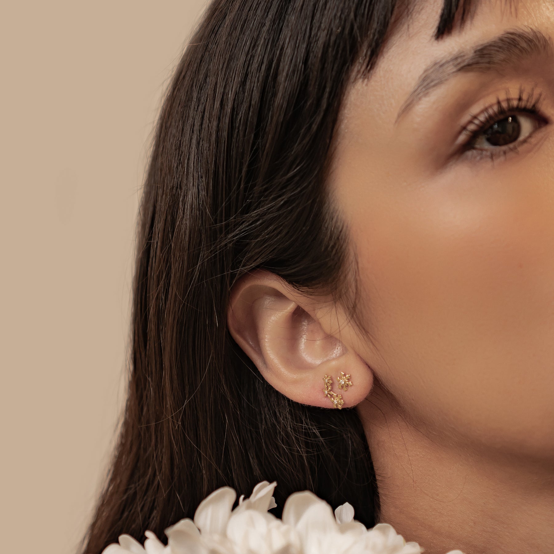 Boucles d’oreilles Snowflake Trio Argent Sterling