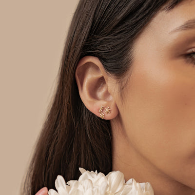 Schneeflocken Trio Ohrstecker Sterling Silber