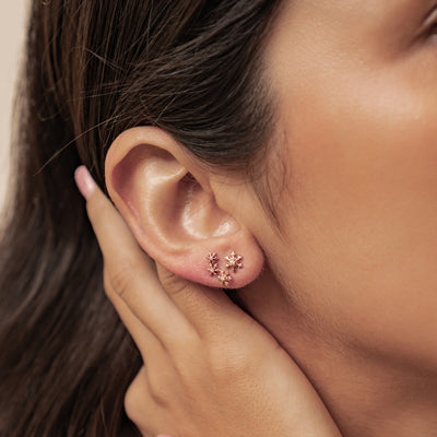 Schneeflocken Trio Ohrstecker Sterling Silber