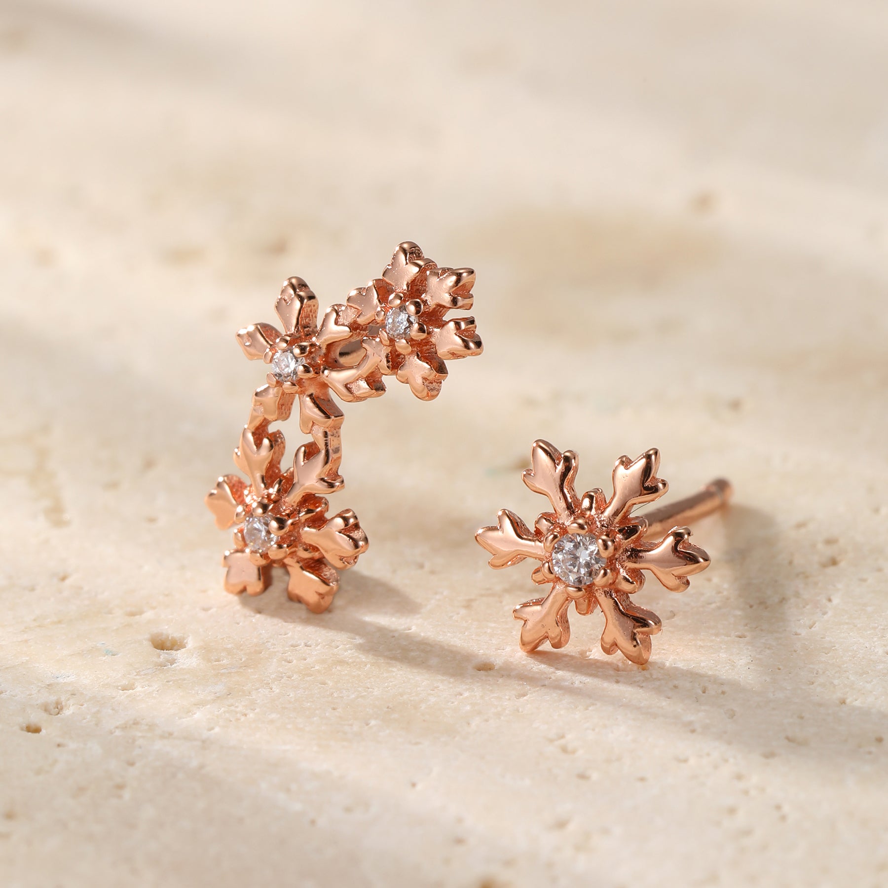 Boucles d’oreilles Snowflake Trio Argent Sterling