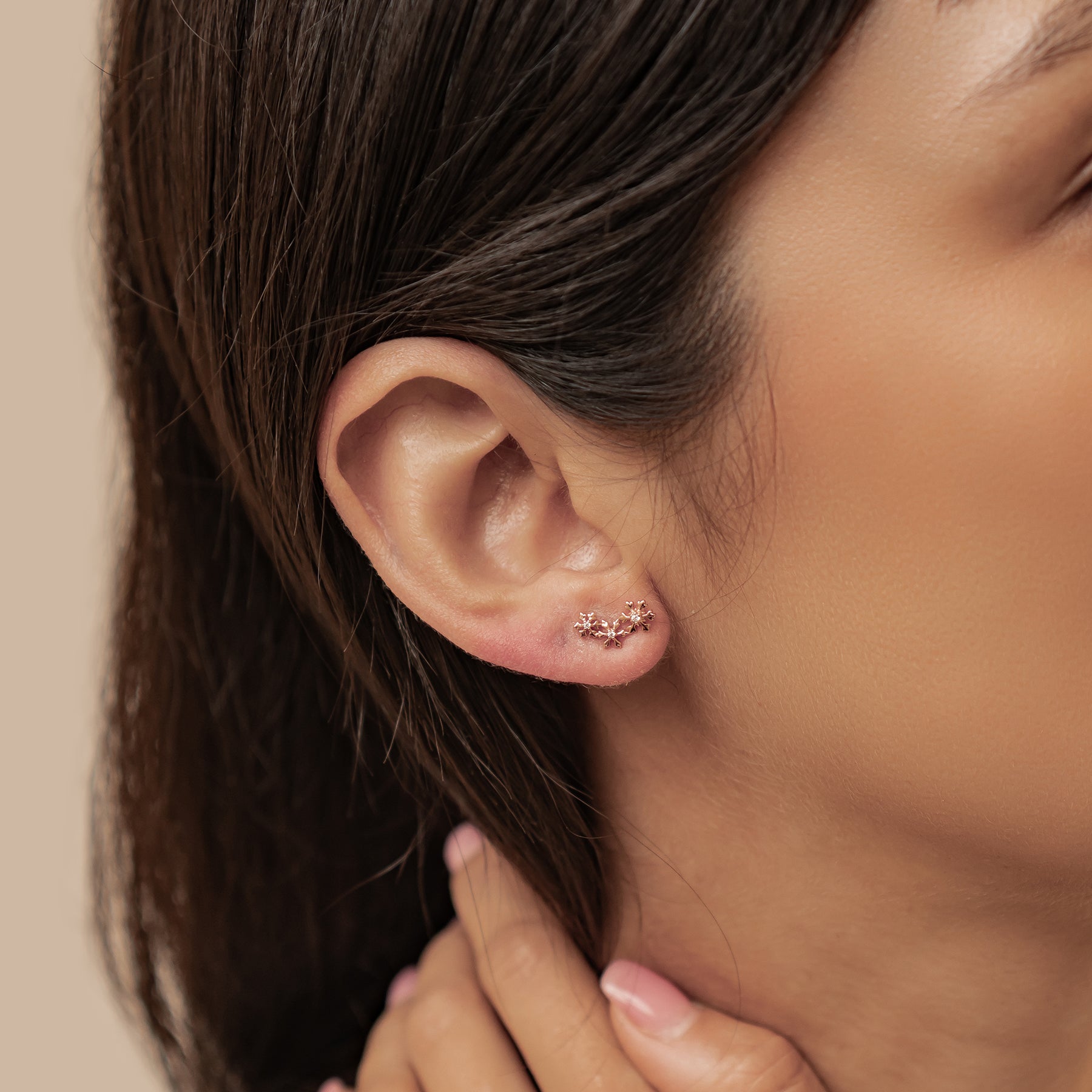 Boucles d’oreilles Snowflake Trio Argent Sterling