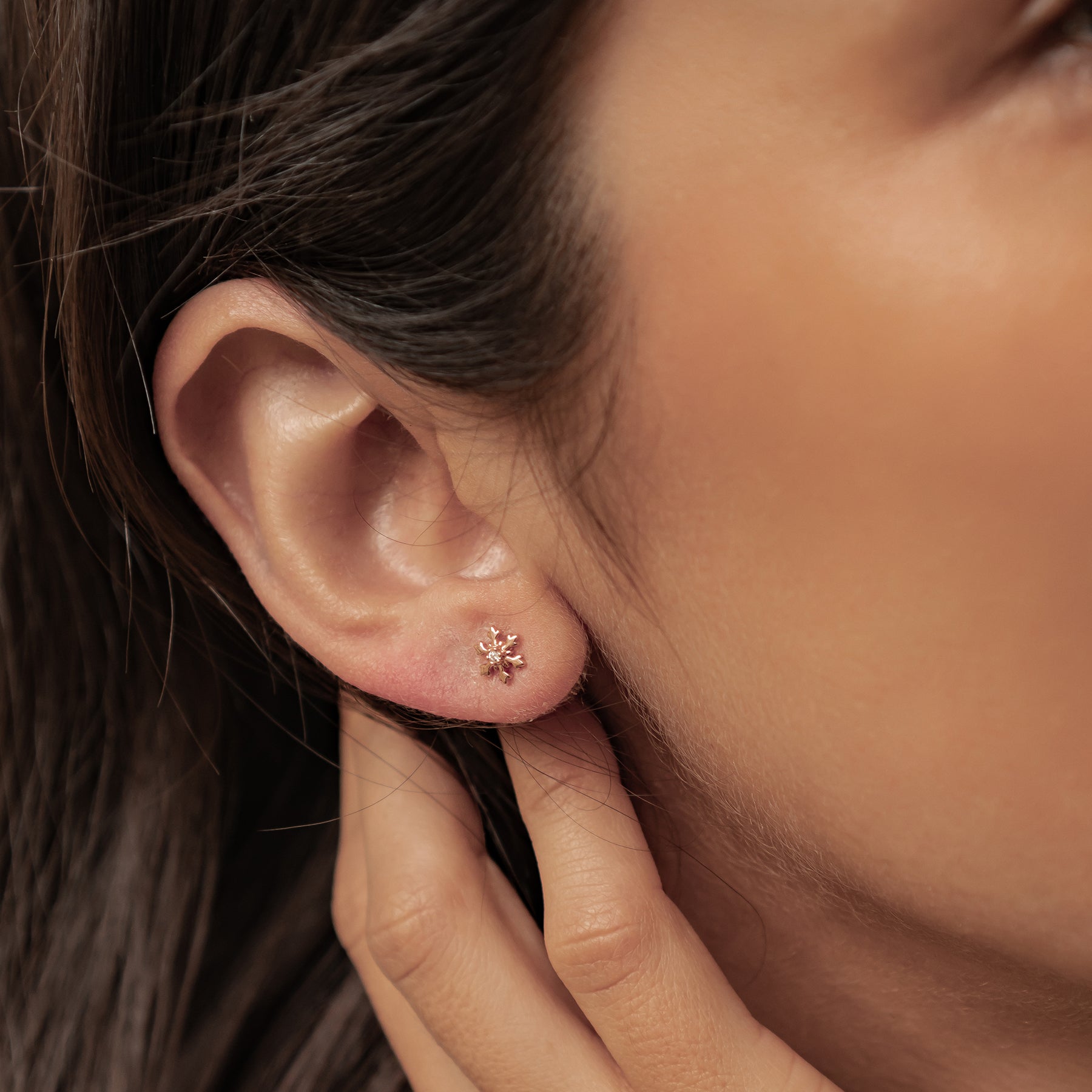 Boucles d’oreilles Snowflake Trio Argent Sterling