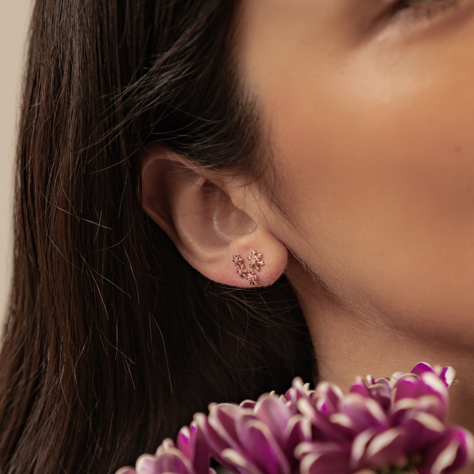 Boucles d’oreilles Snowflake Trio Argent Sterling