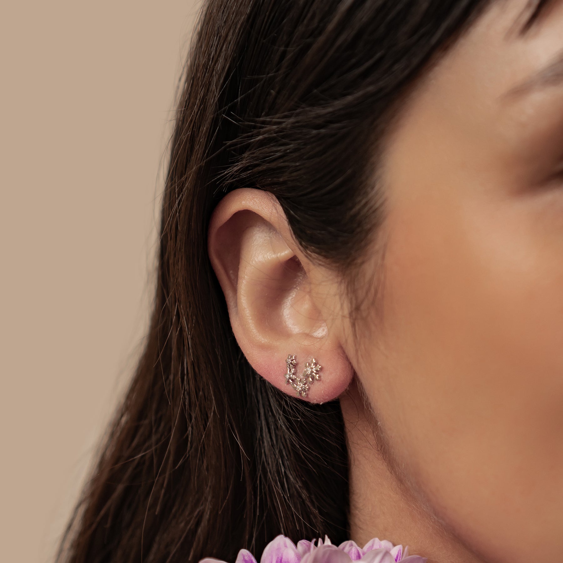 Boucles d’oreilles Snowflake Trio Argent Sterling