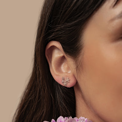 Schneeflocken Trio Ohrstecker Sterling Silber