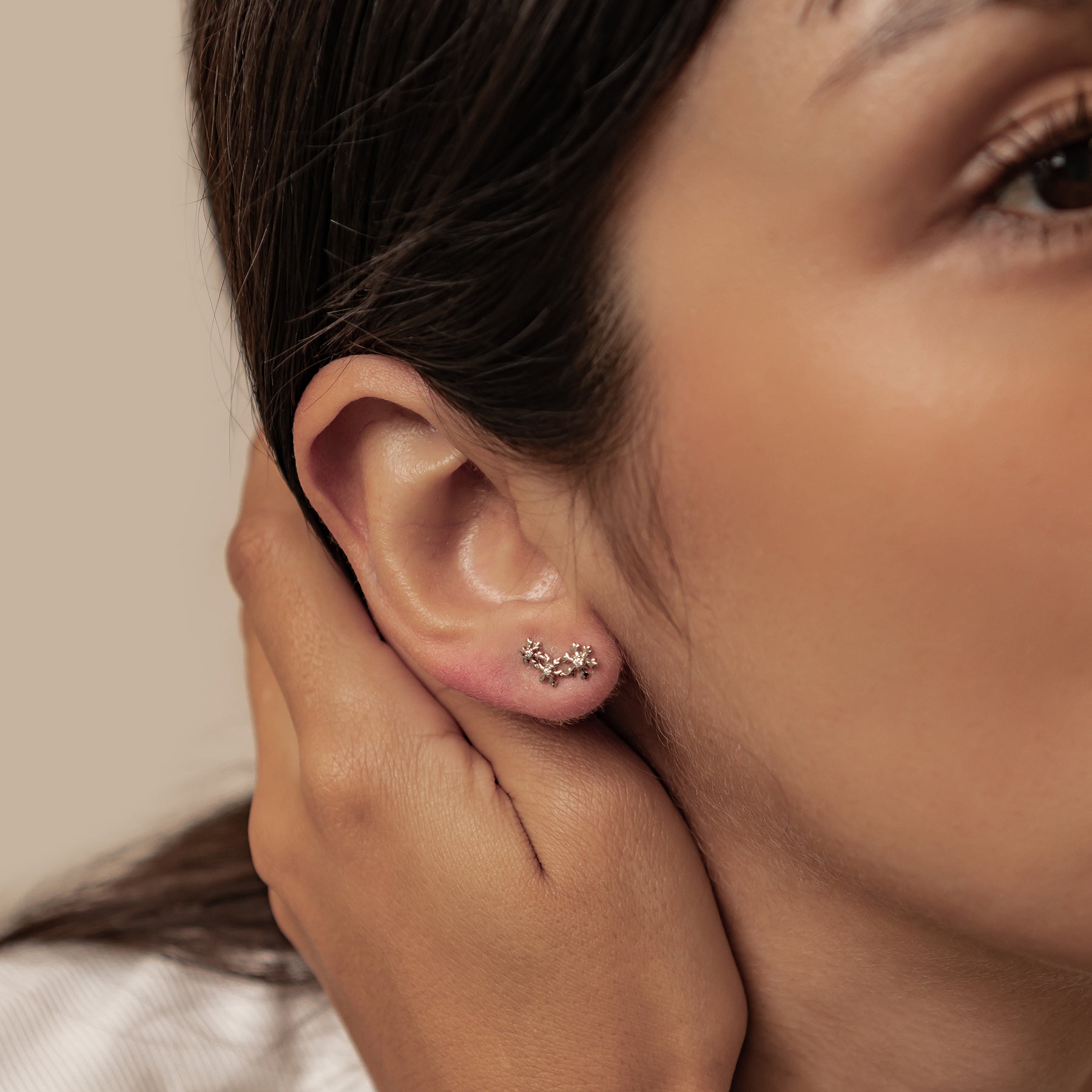 Boucles d’oreilles Snowflake Trio Argent Sterling