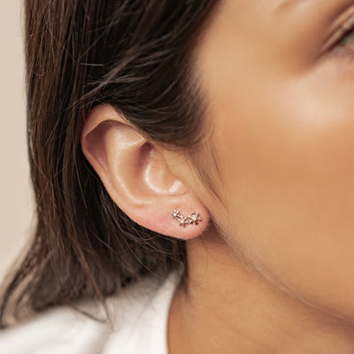 Schneeflocken Trio Ohrstecker Sterling Silber