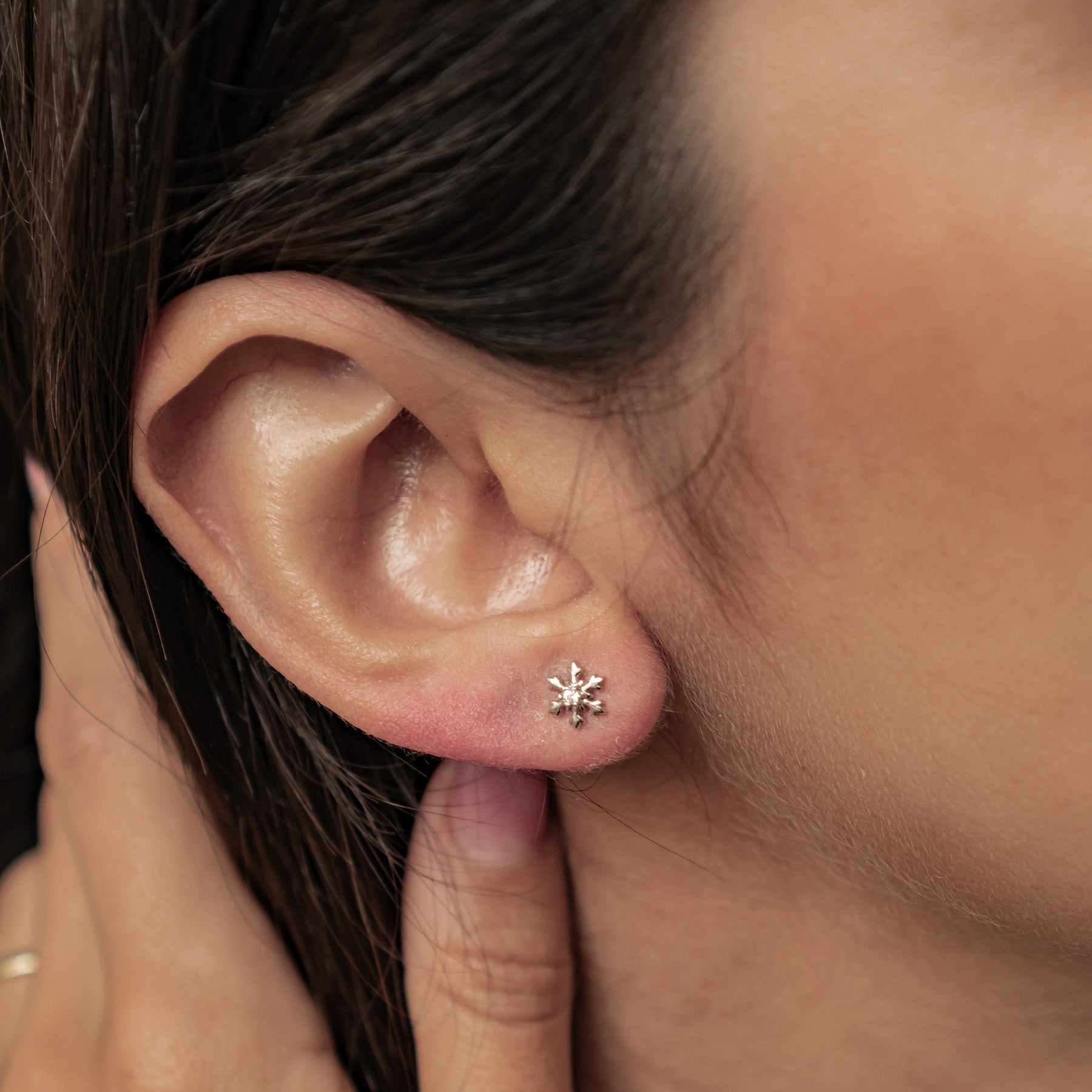 Boucles d’oreilles Snowflake Trio Argent Sterling