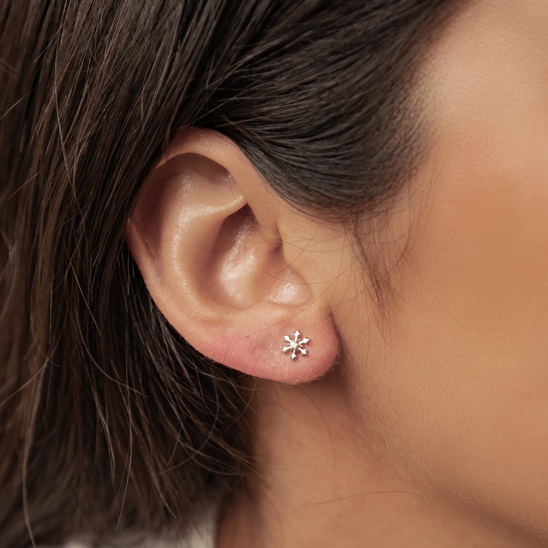 Boucles d’oreilles Snowflake Trio Argent Sterling