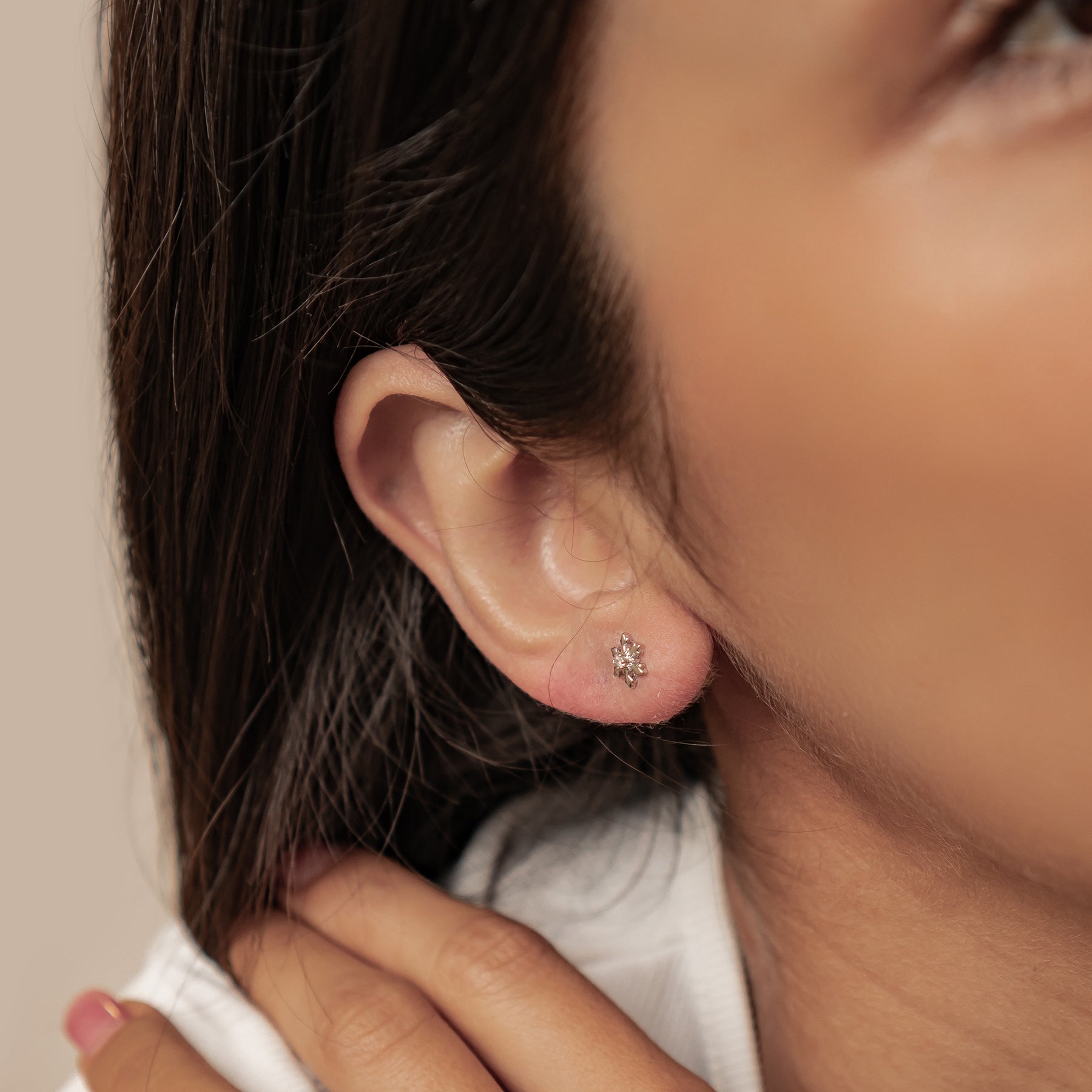 Boucles d’oreilles Snowflake Trio Argent Sterling