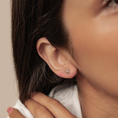 Schneeflocken Trio Ohrstecker Sterling Silber