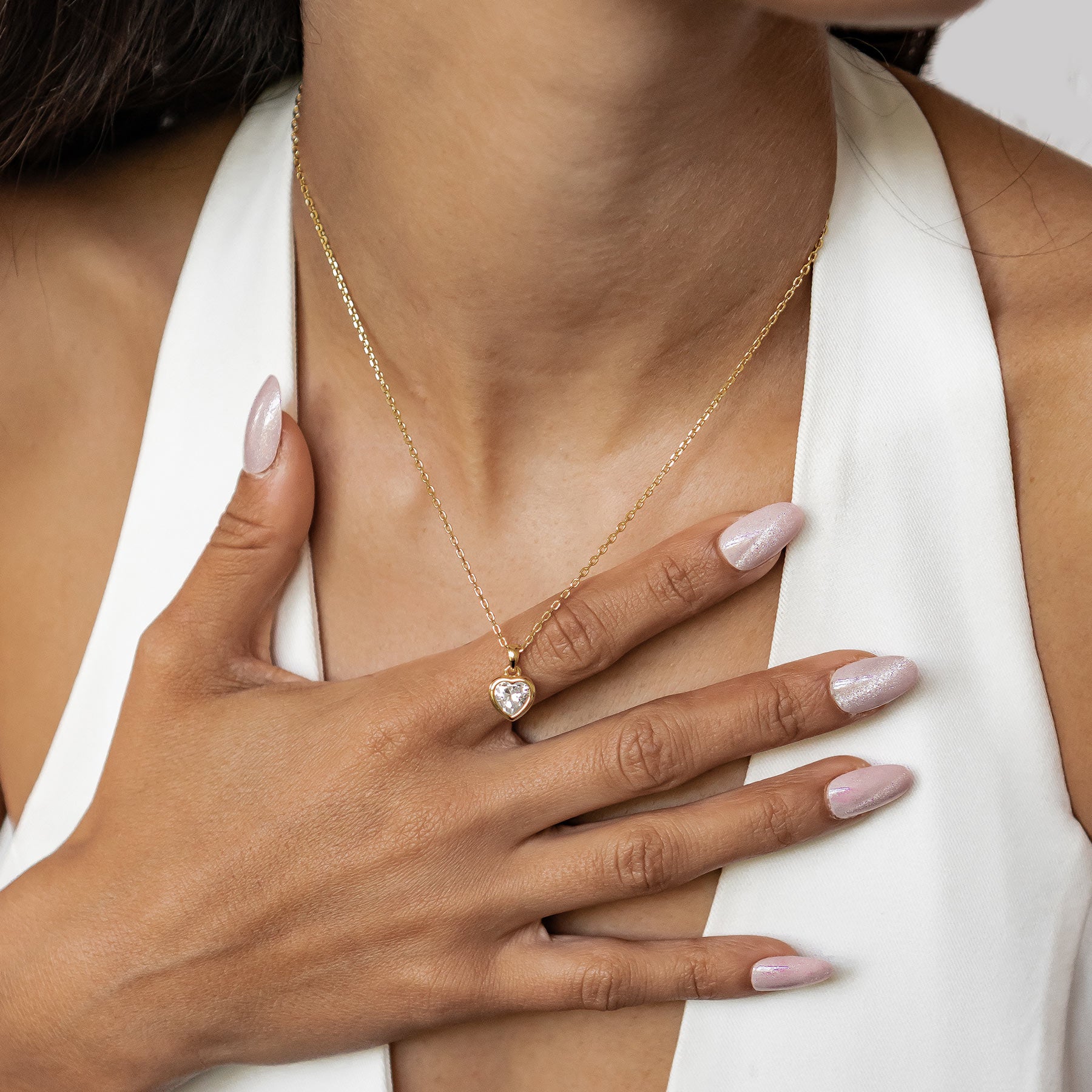 Sparkling Heart Jewelry Set Sterling Silver