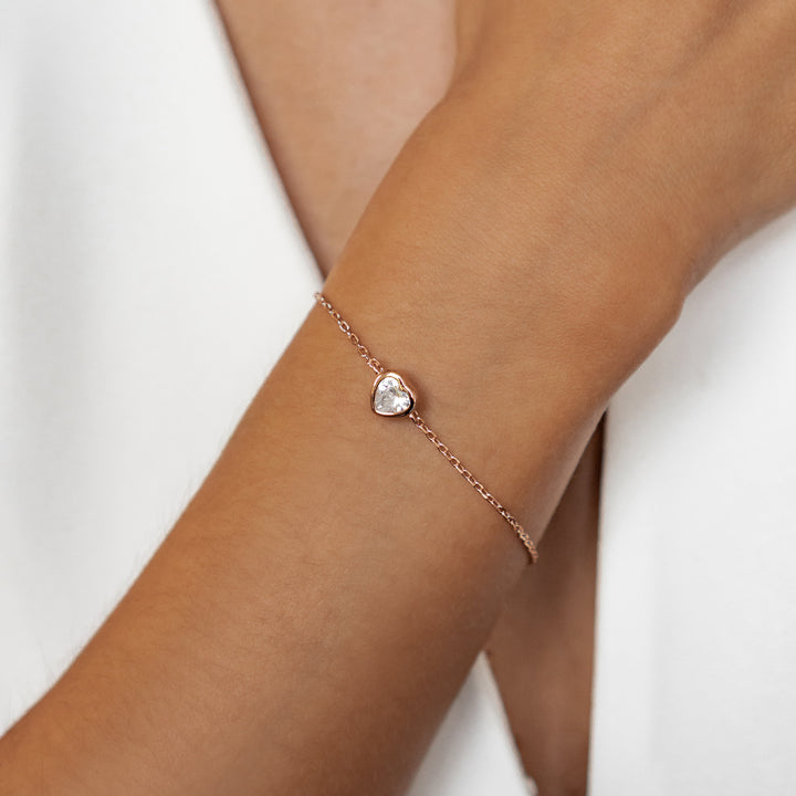 Ensemble Bijoux Cœur Scintillant Argent Sterling