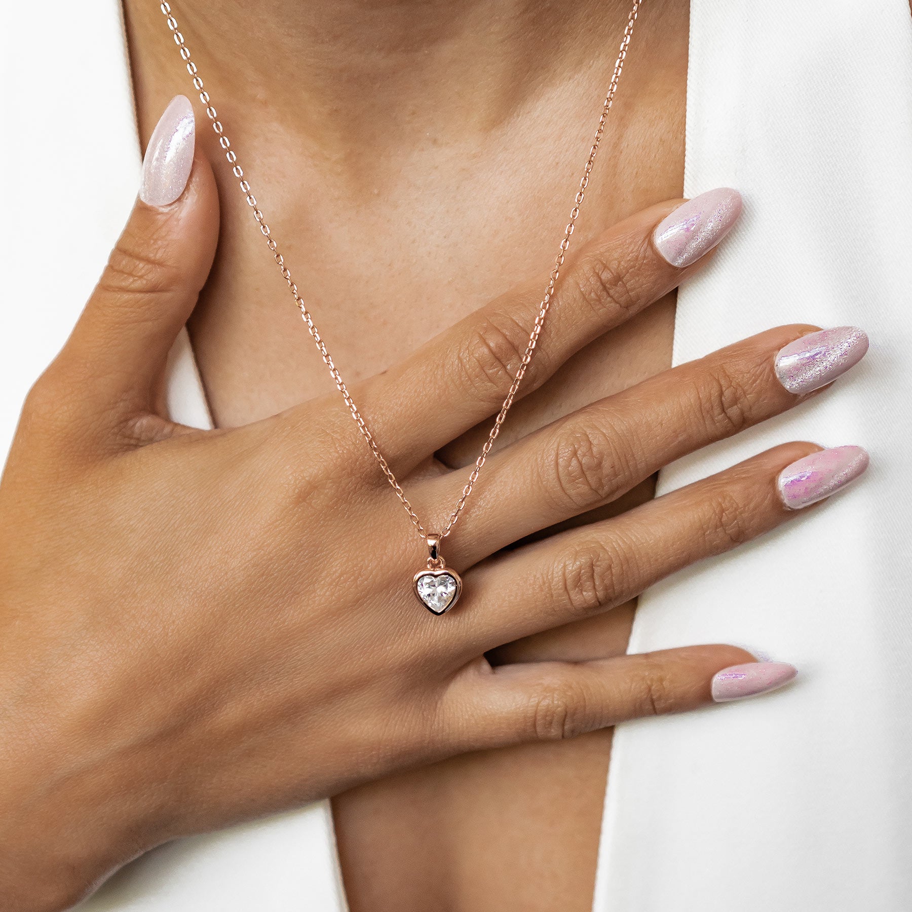 Sparkling Heart Jewelry Set Sterling Silver