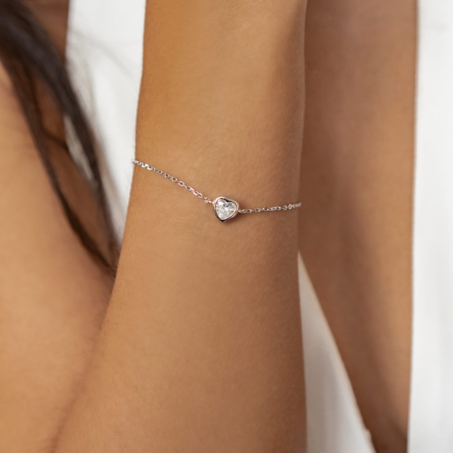 Set Joyería Corazón Brillante Plata de Ley 925