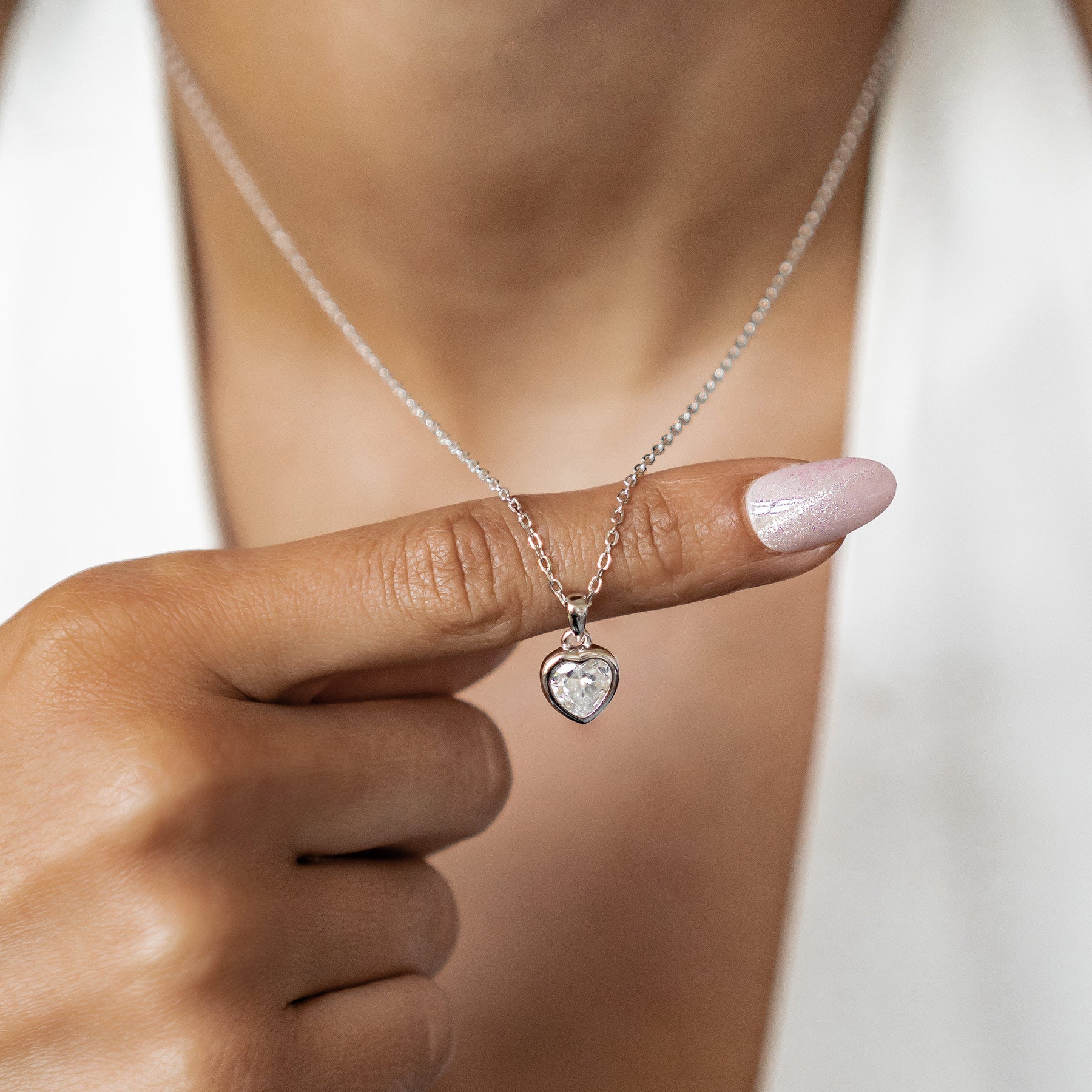 Sparkling Heart Jewelry Set Sterling Silver