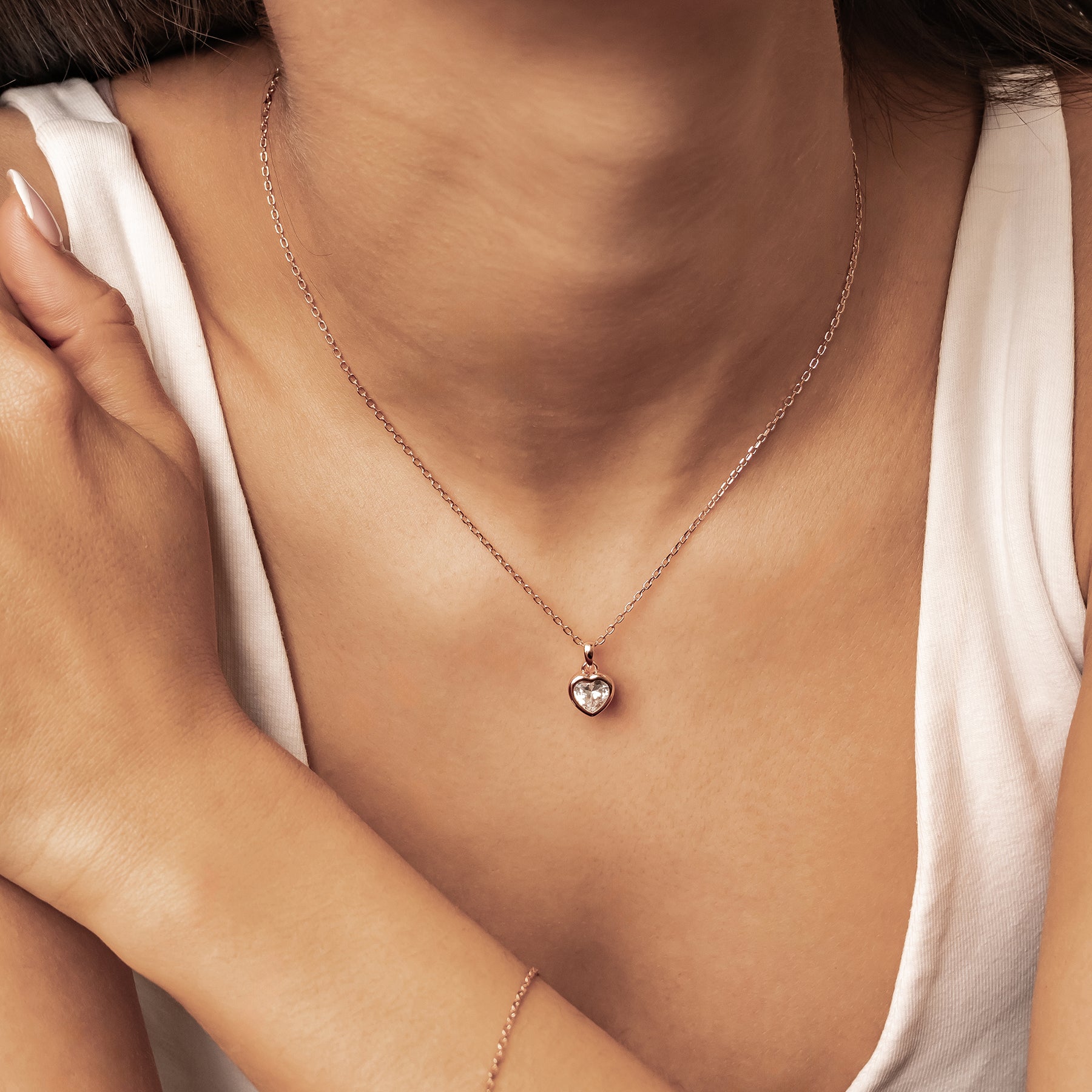 Sparkling Heart Jewelry Set Sterling Silver