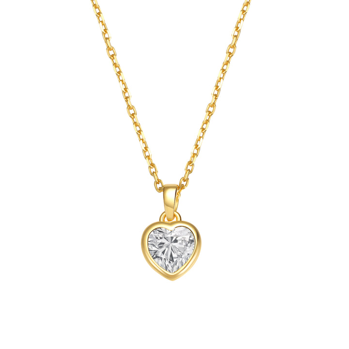 Collar Corazón Brillante Plata de Ley