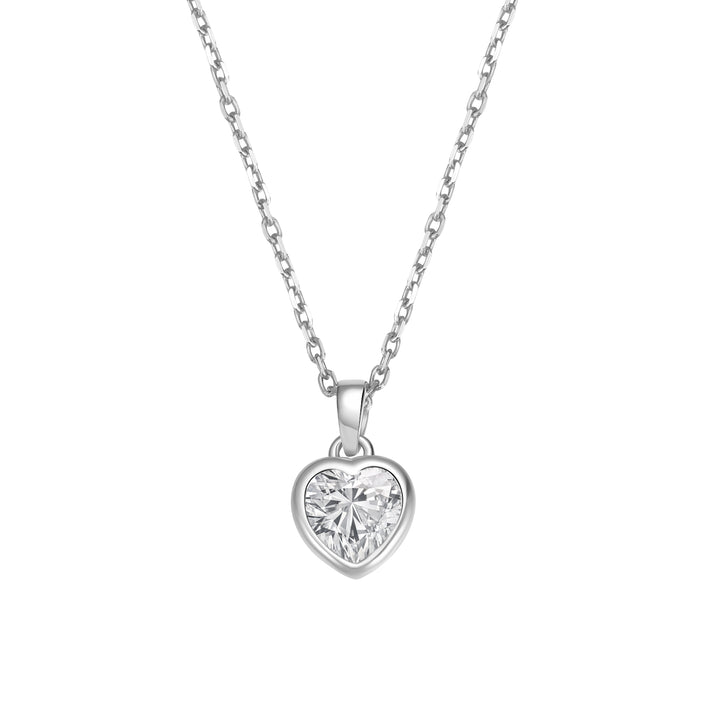 Collier Cœur Scintillant Argent Sterling