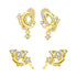 Sparkling Moon & Star Earring Set Sterling Silver