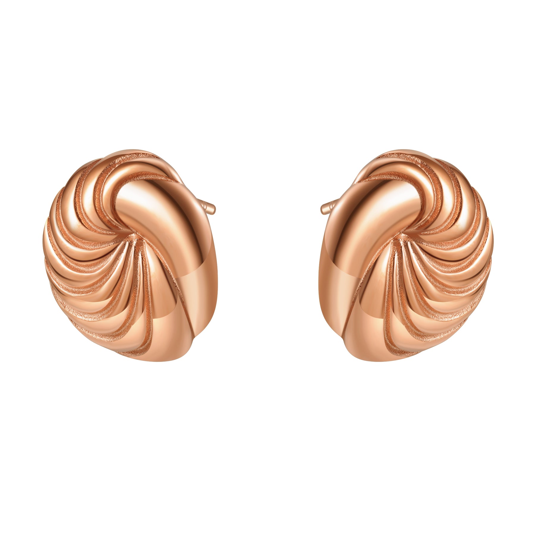 Pendientes Botón Oversized Espiral Waterproof