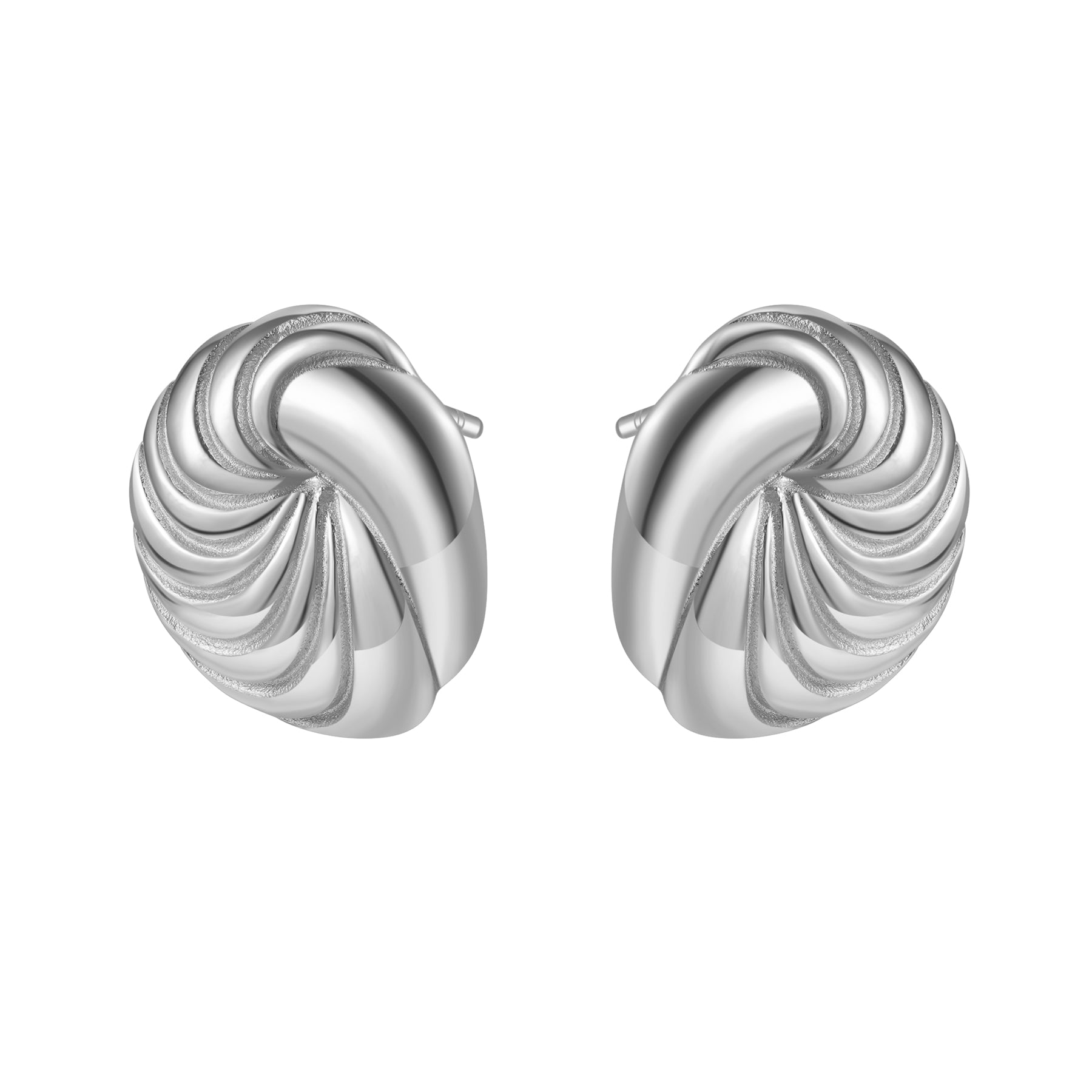 Pendientes Botón Oversized Espiral Waterproof