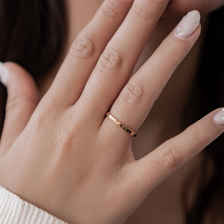 Bague Empilée en Perles Acier Inoxydable