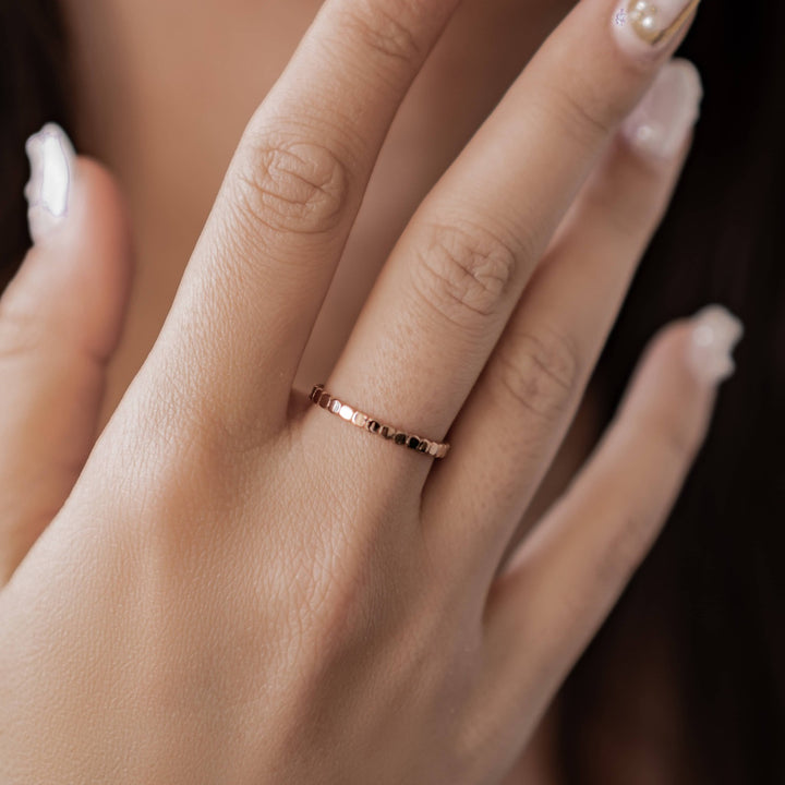 Bague Empilée en Perles Acier Inoxydable