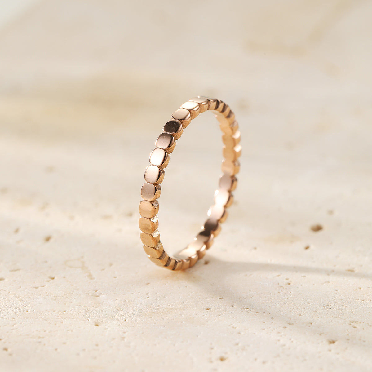 Stacked Bead Ring Stainless Steel